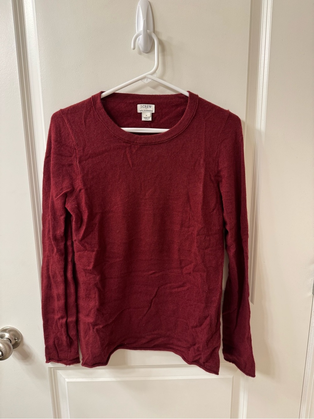 J. Crew Women's Cashmere Crewneck Sweater in Wine
